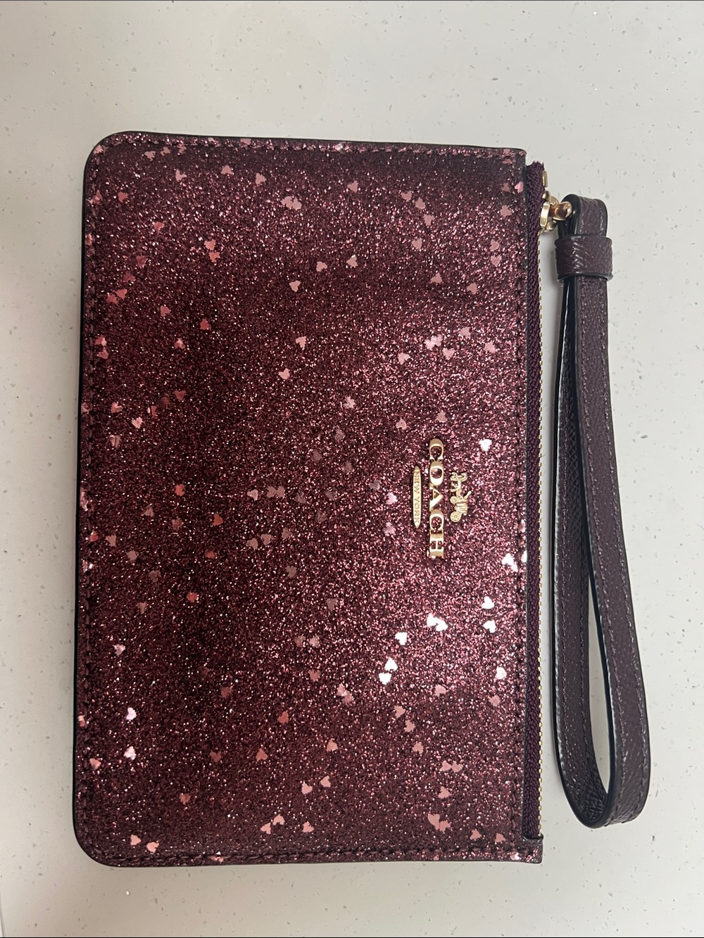 Coach Glitter Tablet Wristlet Case - Wine